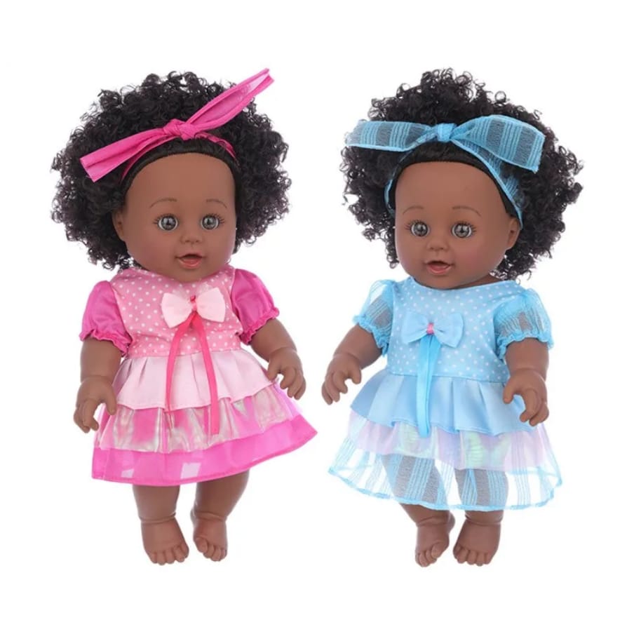 20cm African Black girl dolls Toys with natural hair and natural Curved legs