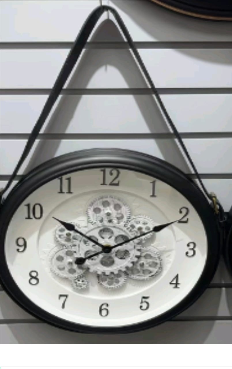 40cm luxury clock with rotating gears and hanging belt