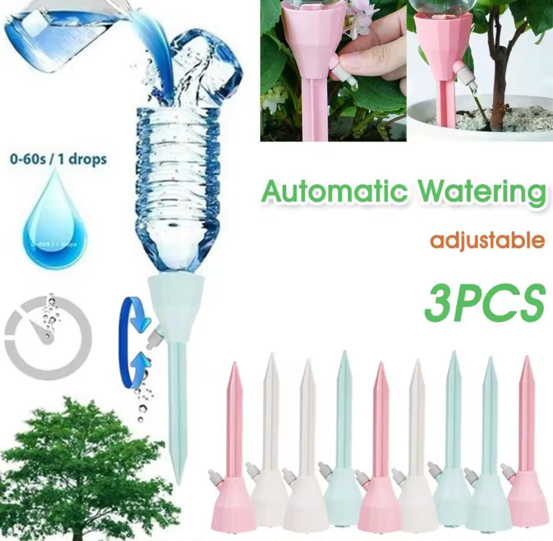 Self Watering Spikes, 6Pcs Plant Watering Devices, Automatic Watering System for Potted Plants with Slow Release Valve, Adjustable Water Volume Drip Irrigation Control System for Home Vacation