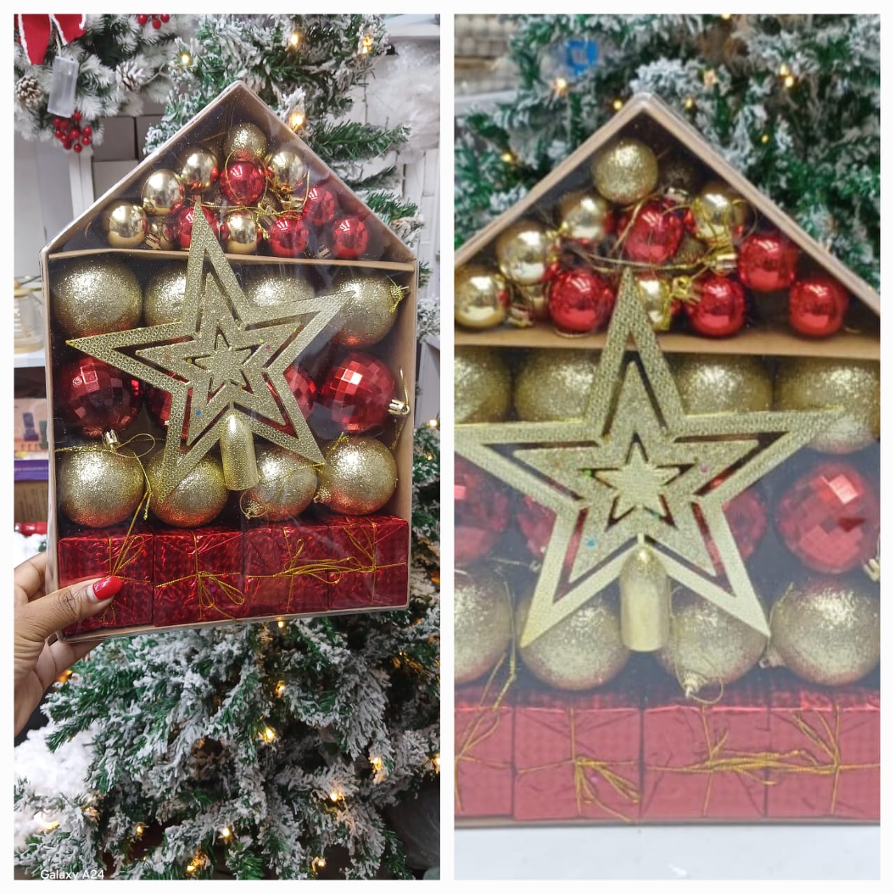 41pcs Set Christmas Decorations Tree Top Star with Gift Box