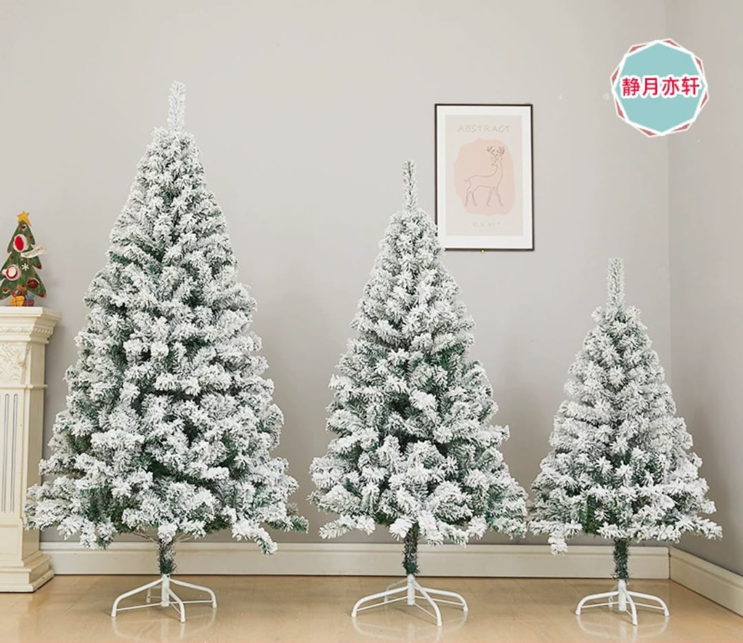 Snow flocked Christmas tree