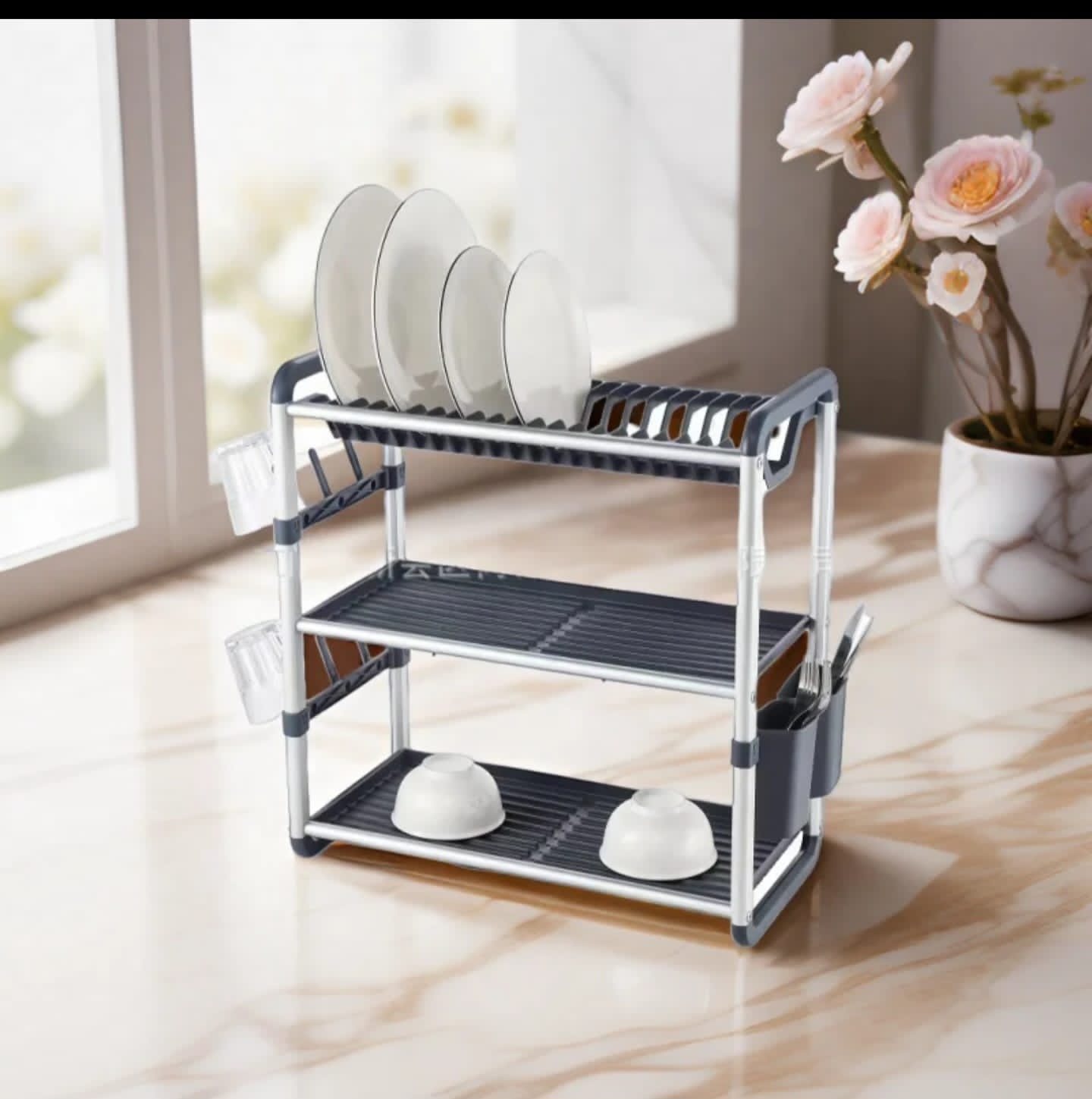3 Tier Dish Drying Rack for Kitchen counter