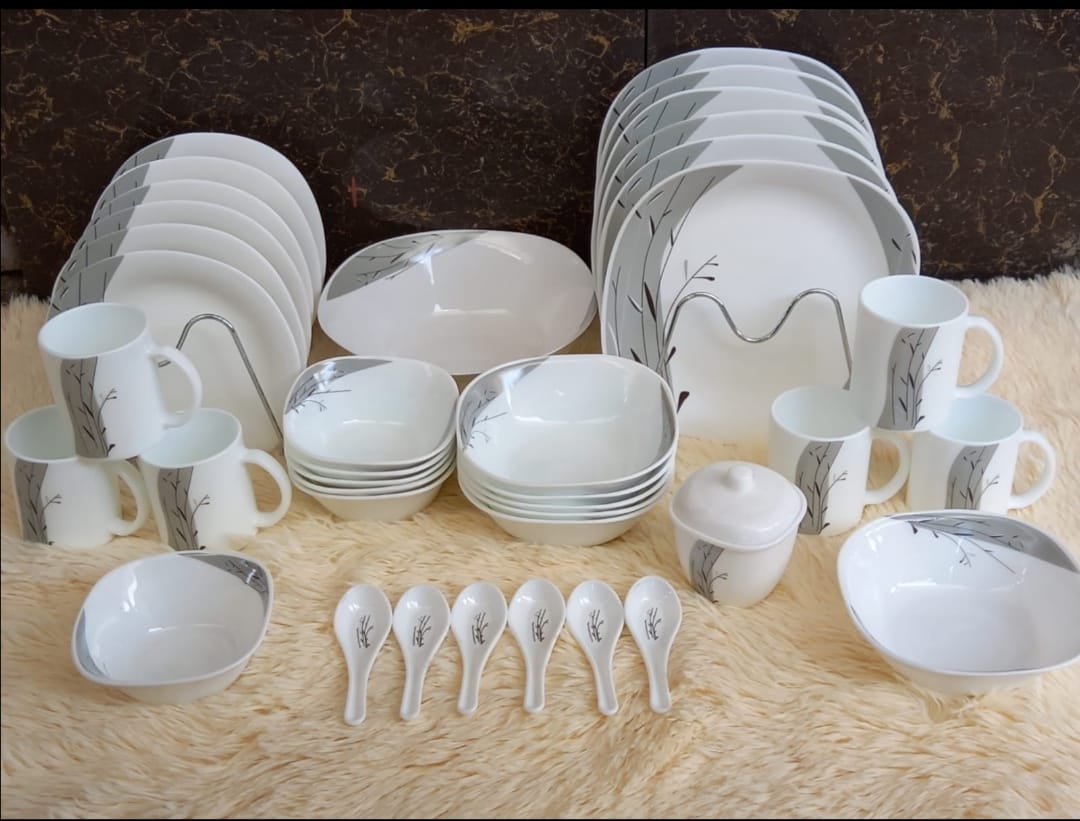 39pcs CERAMIC WHITE GOLD DINNER SET
