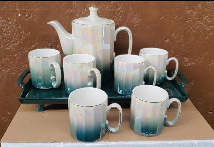 8pcs Elegant Tea set with ceramic tray