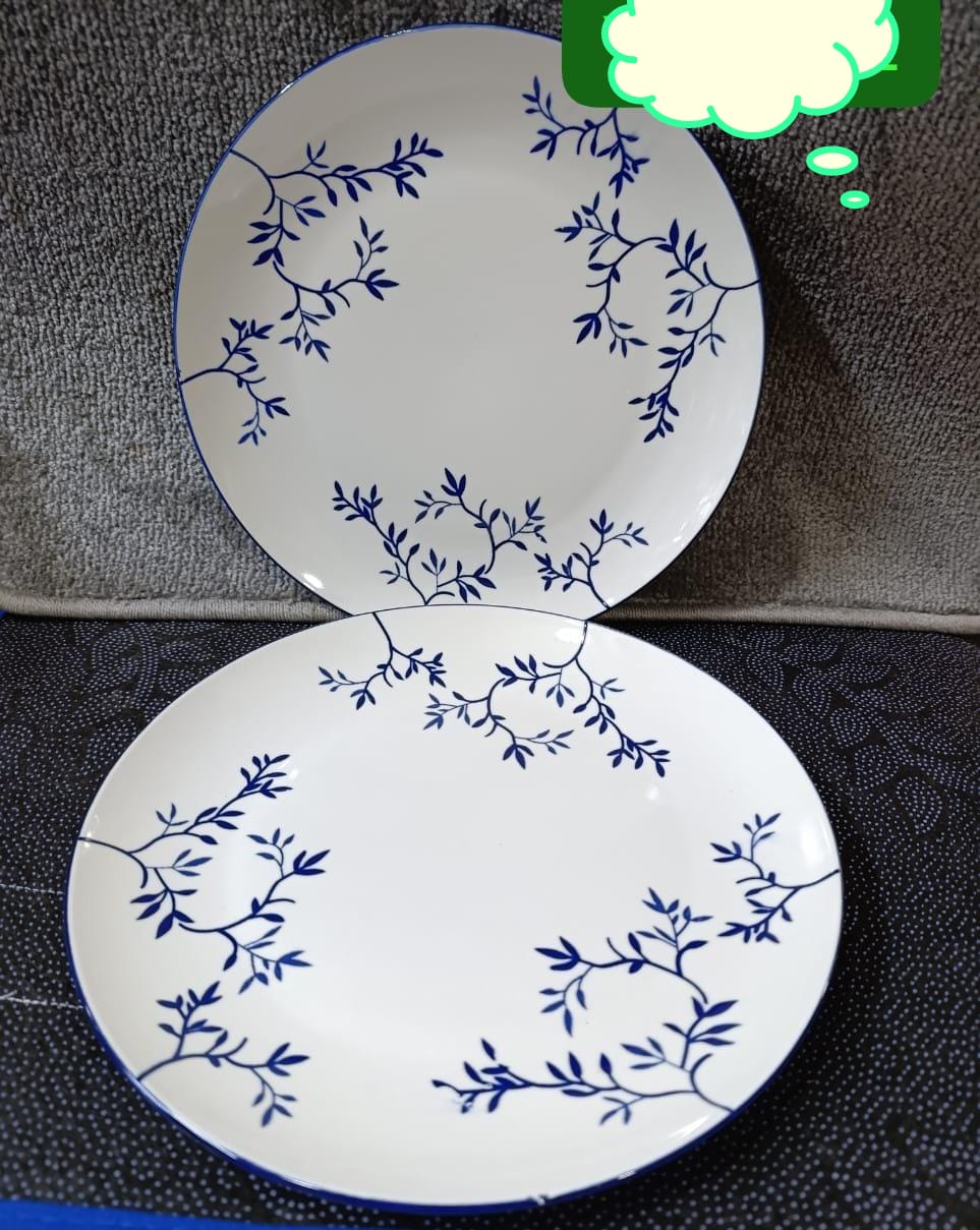 6pcs white blue ceramic Plate
