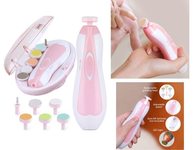 6 grinder AA battery powered baby to adult nail trimmer