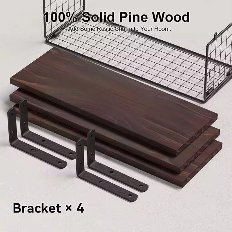 Solid pine wood bathroom floating shelves Size
