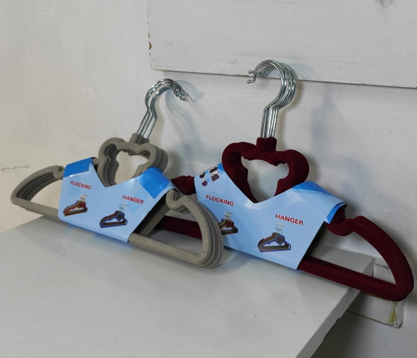 5 pcs Ultra-thin Bear Shape Non Slip Velvet Flocking clothes Hanger