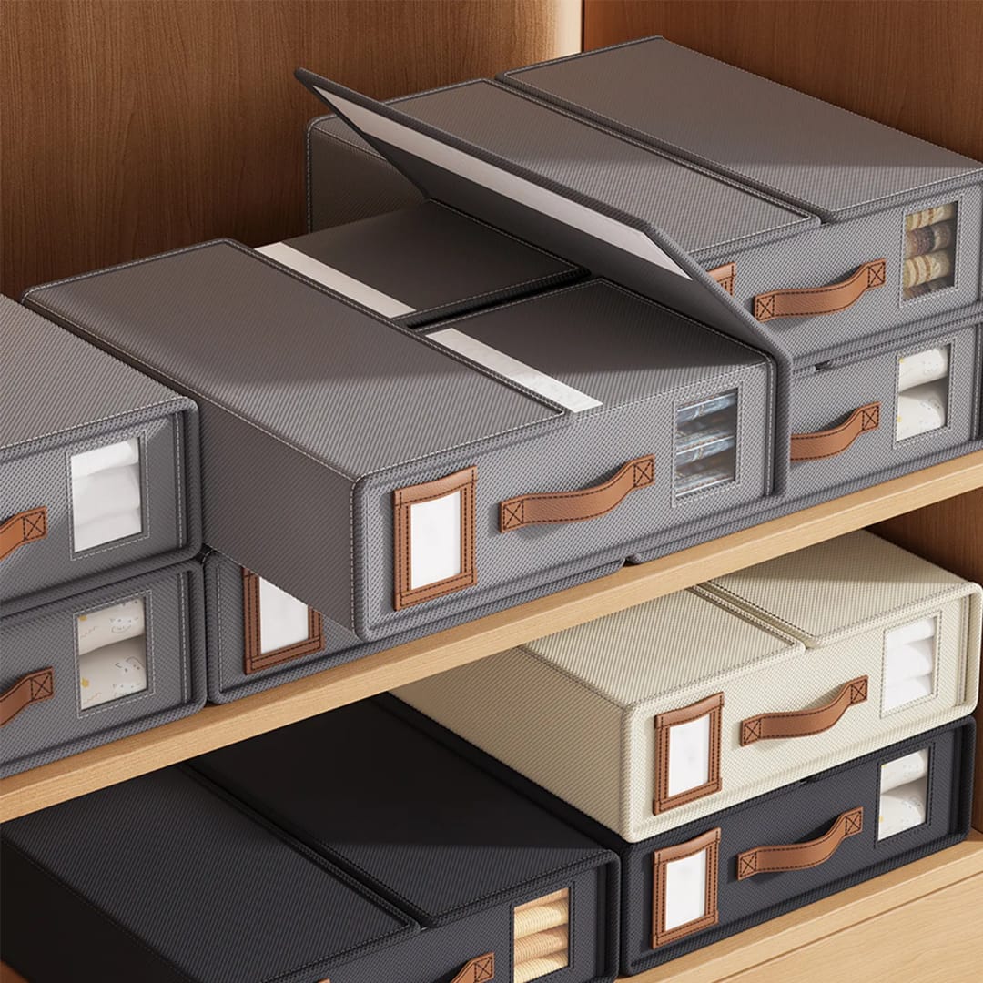 Stackable Fabric Closet Storage Organizer Box