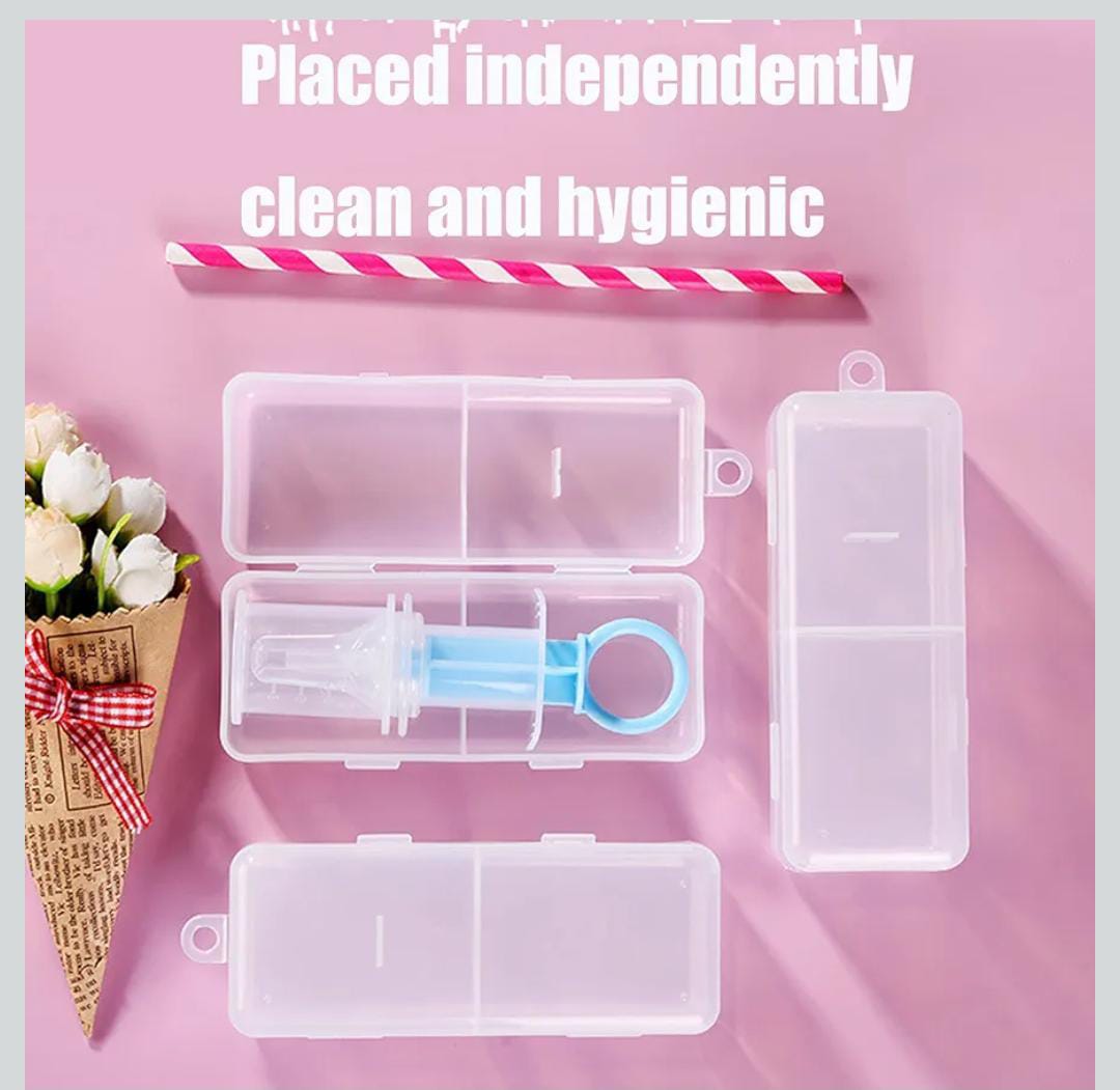 Pieces Baby Medicine Dispenser + 1 Piece Box, Baby Oral Feeding Syringe Baby Liquid Feeder Dispenser with Dummy Head Suitable for Toddlers