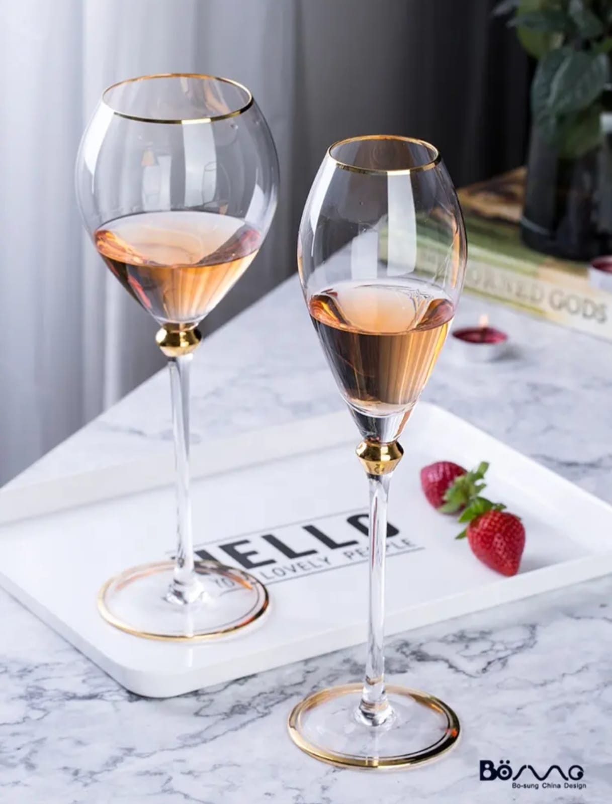 Royal Design Crystal glasses Goblets/Wine Glass and Champagne Glass flutes
