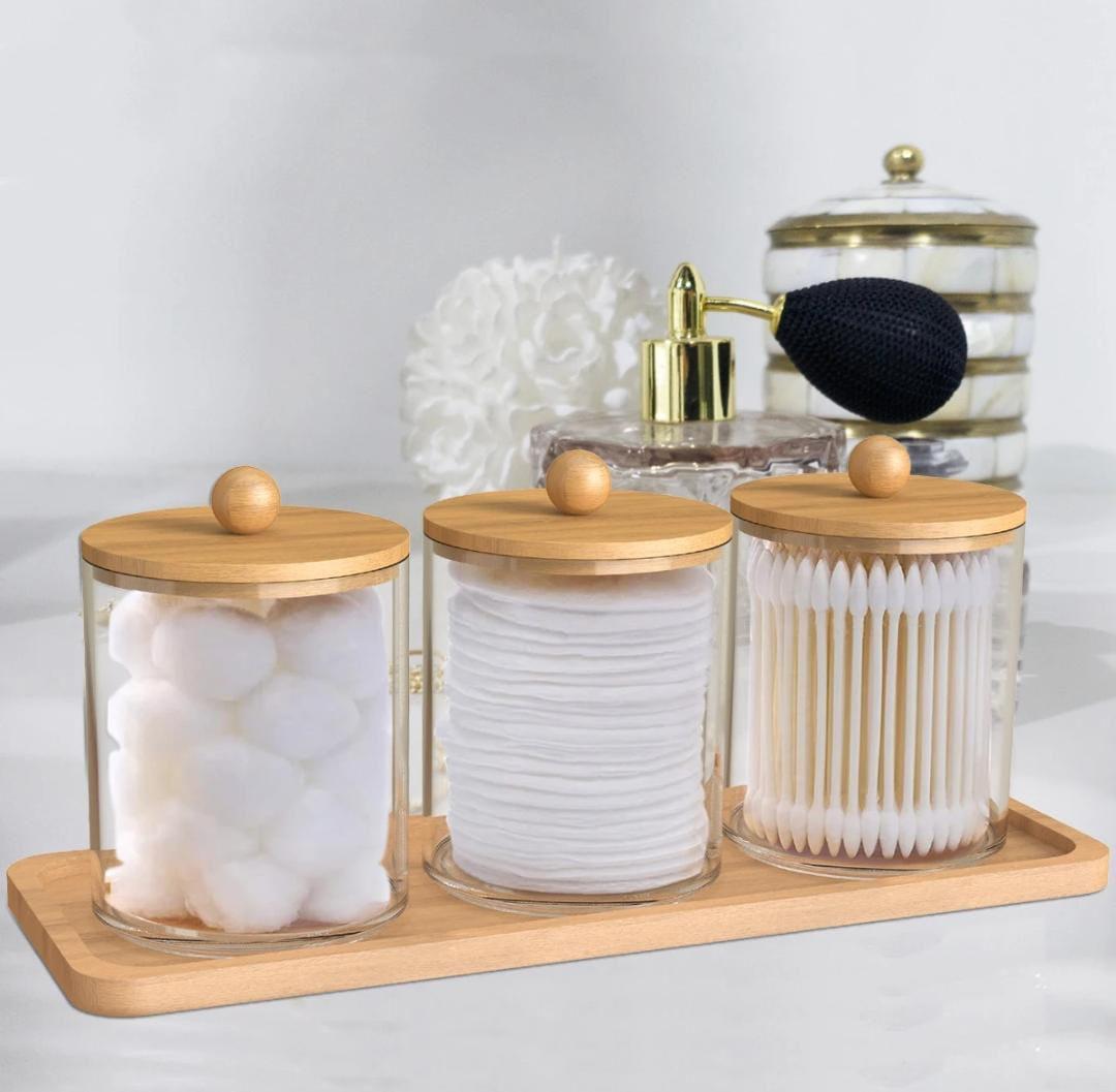 3pcs acrylic swab storage organizer