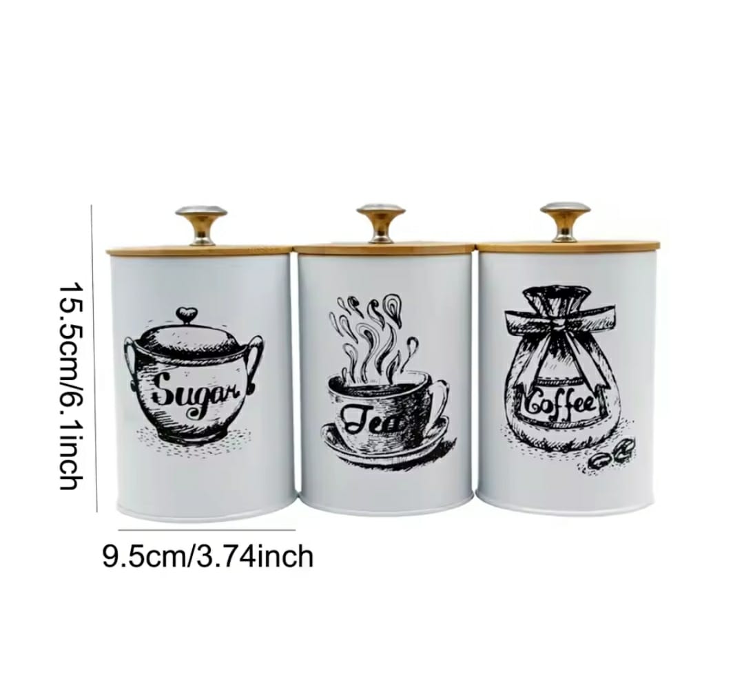 Sugar, Tea, Coffee canisters