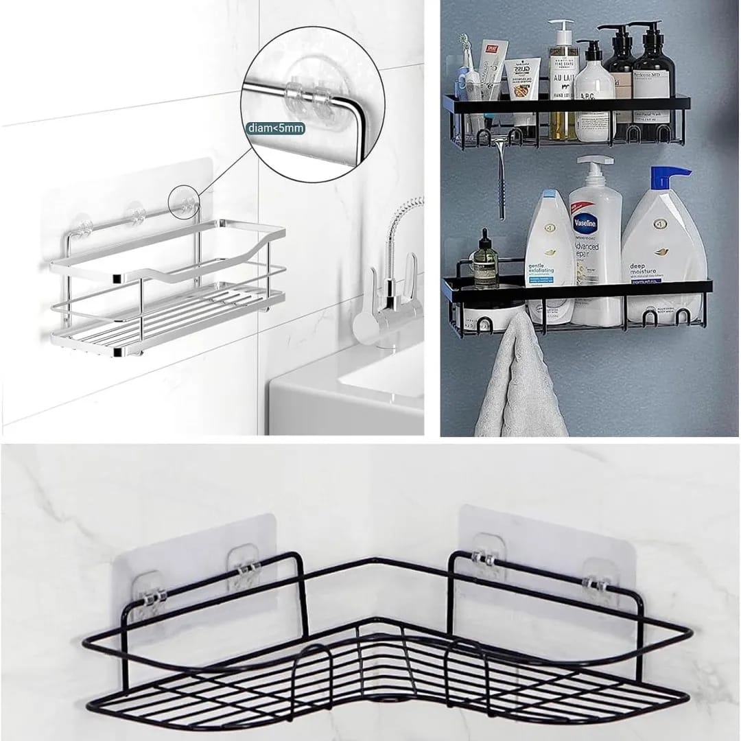 Strong Adhesive waterproof wall hooks/shelf stickers 4 pairs (8pcs)