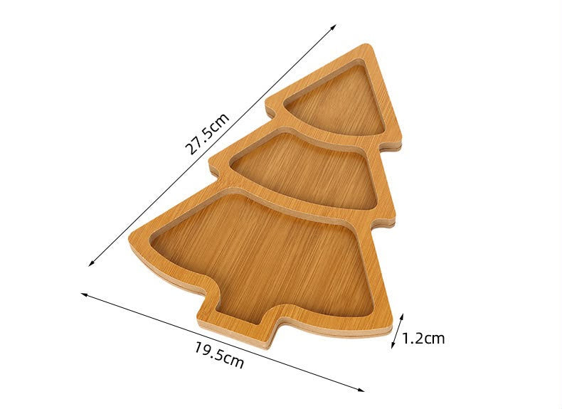 3Pc Wooden Christmas Trays | Christmas Bamboo Dessert board