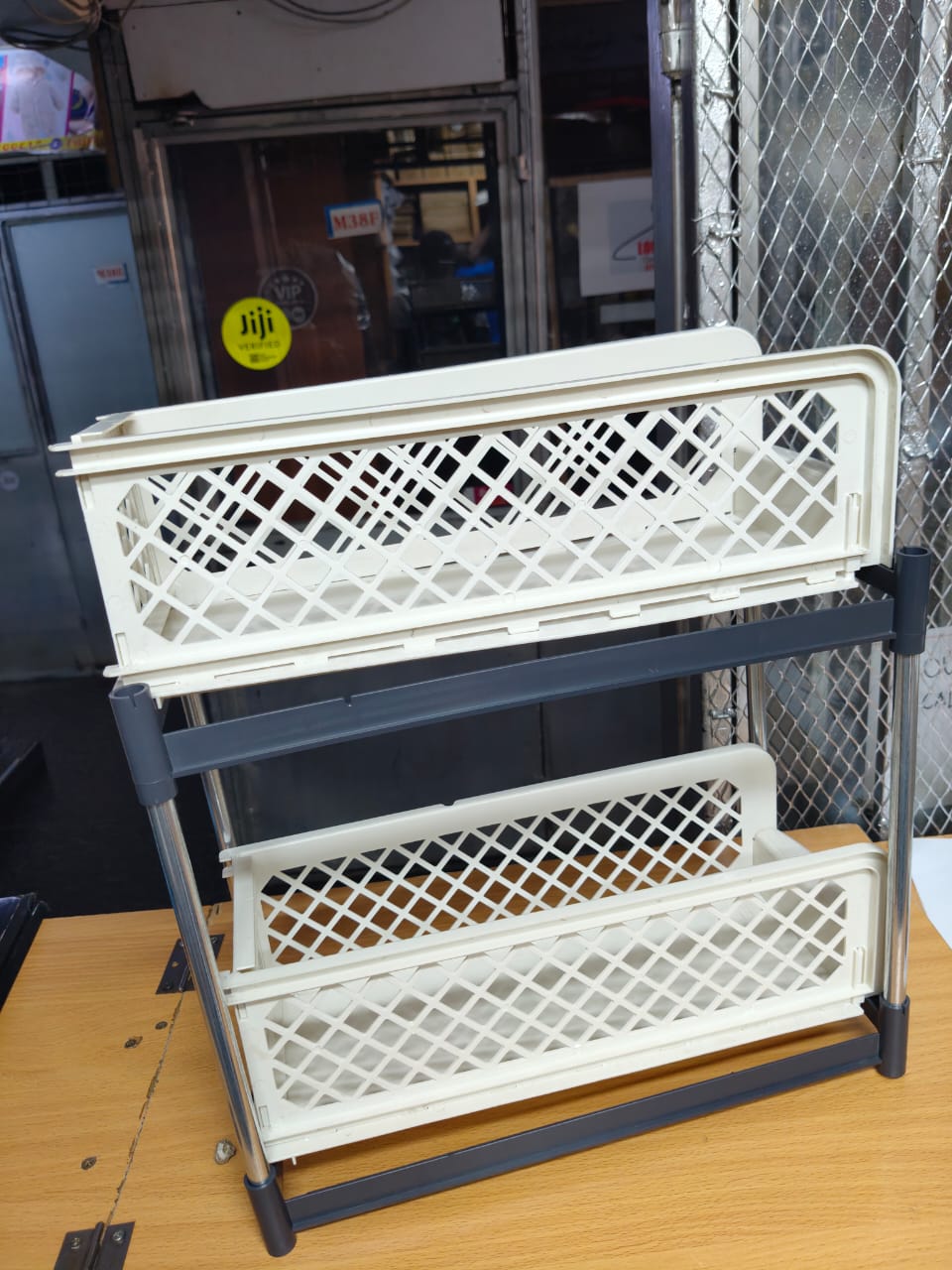 2-Tier Multipurpose Plastic Storage Rack – Space-Saving Shelf Organizer