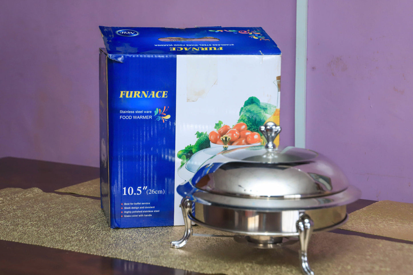 Stainless steel buffet food warmer