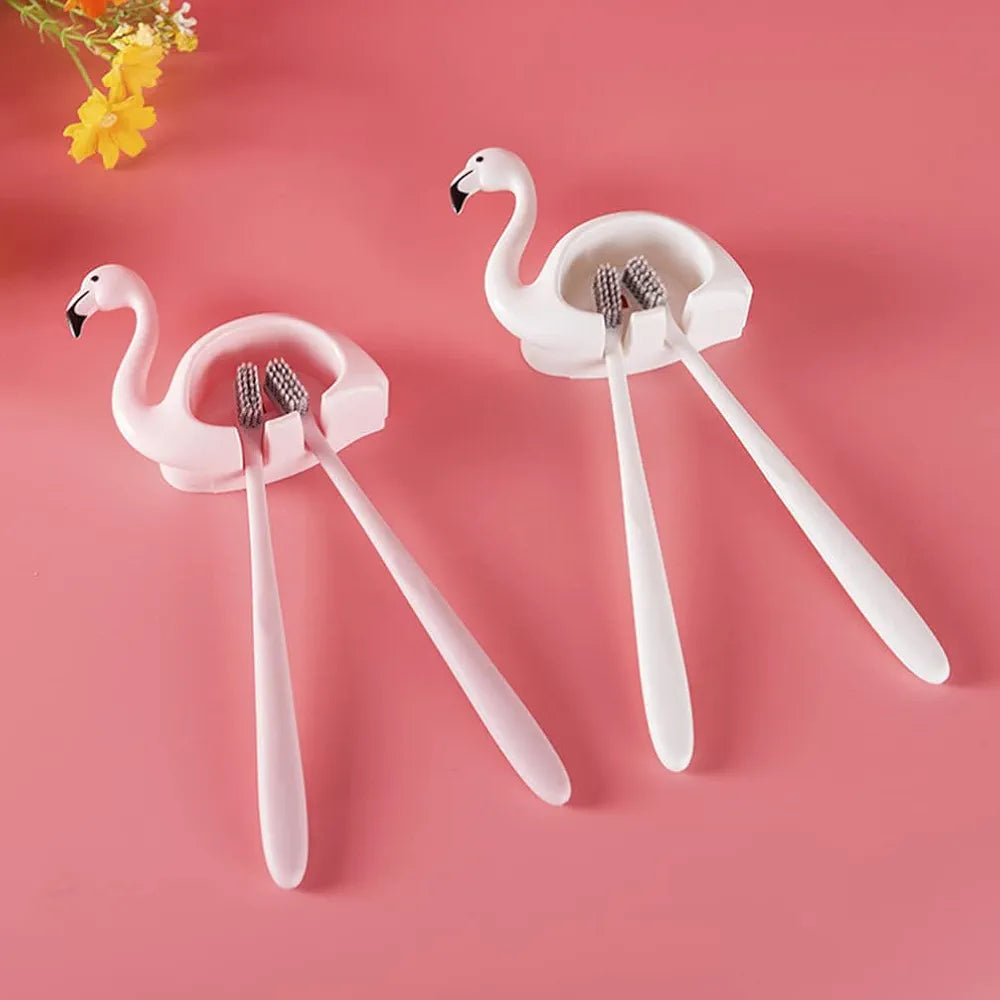 Flamingo decorative toothbrush holder