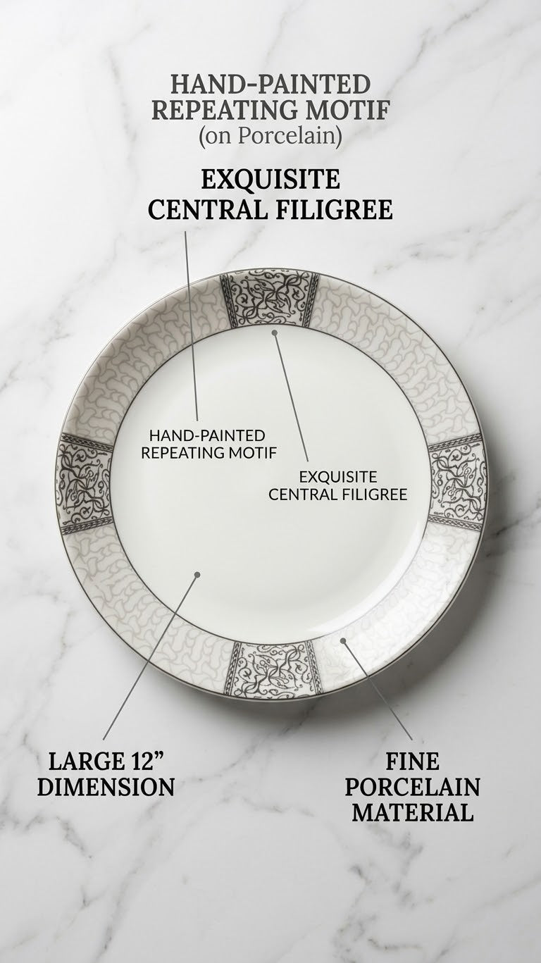 Porcelain Mesh Round Platter