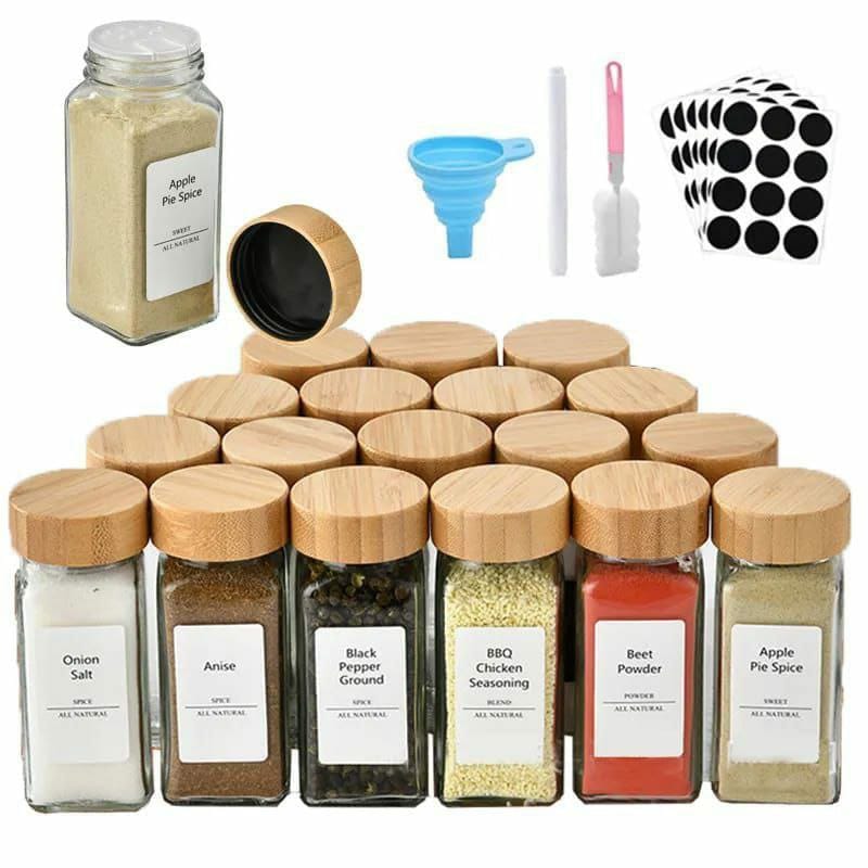 29 pcs set glass storage jars with bamboo lid