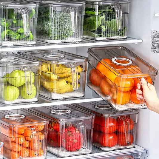 Transparent Fridge container with handle small