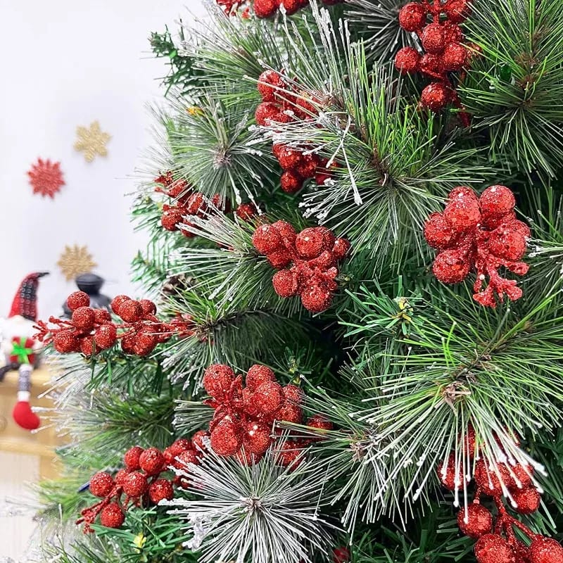 3 Heads Artificial Berries Branch Flowers