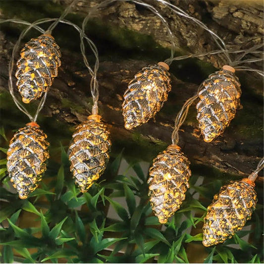 10LED New Christmas Pine Cone Light String