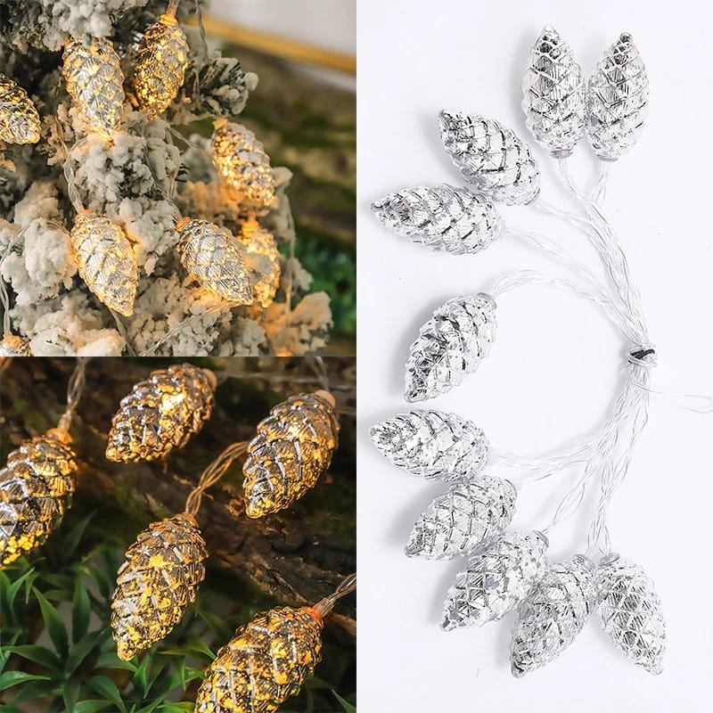 10LED New Christmas Pine Cone Light String