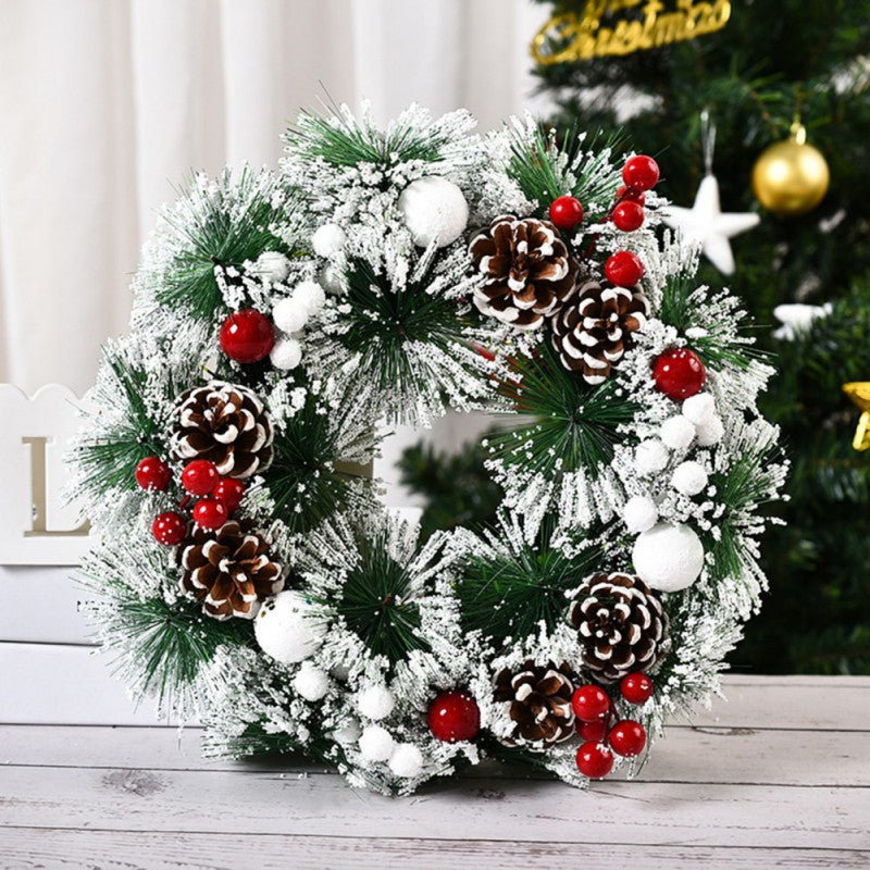32cm Front Door Christmas Wreath With Christmas Pine Cone Pine