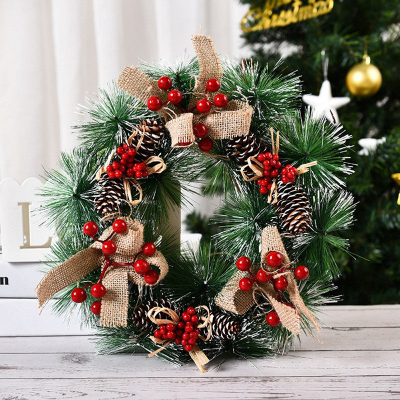 32cm Front Door Christmas Wreath With Christmas Pine Cone Pine