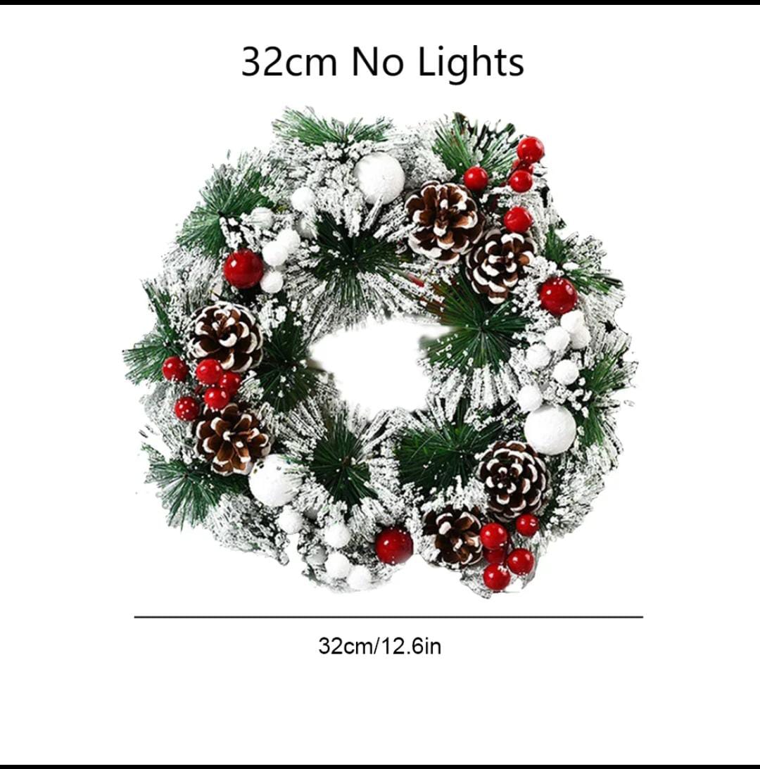32cm Front Door Christmas Wreath With Christmas Pine Cone Pine