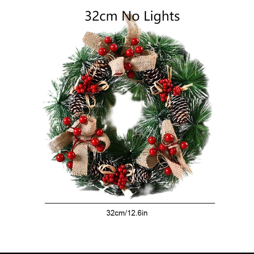 32cm Front Door Christmas Wreath With Christmas Pine Cone Pine