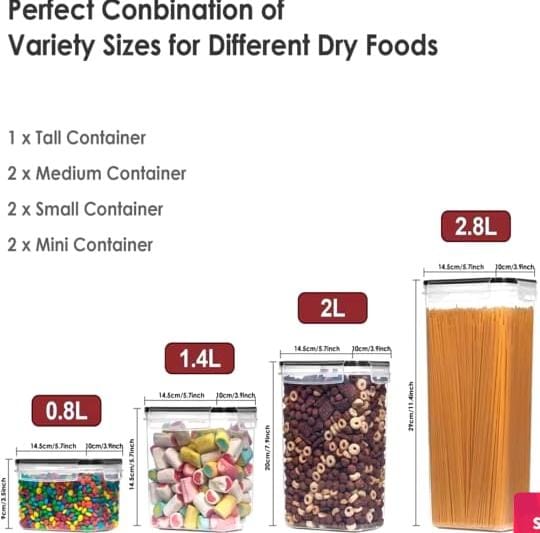 7pc food/cereal pantry storage containers