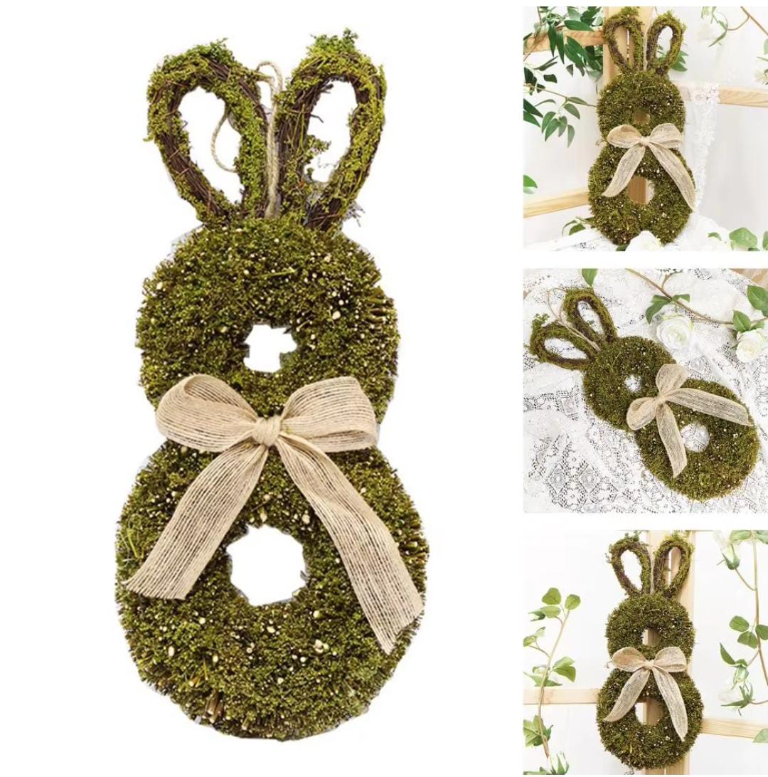 40cm Christmas Bunny Wreath Easter Bunny Garland Front Door Wreath