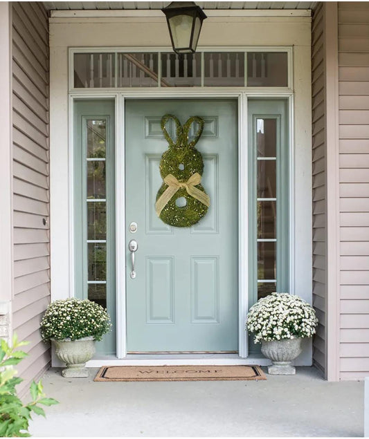 40cm Christmas Bunny Wreath Easter Bunny Garland Front Door Wreath