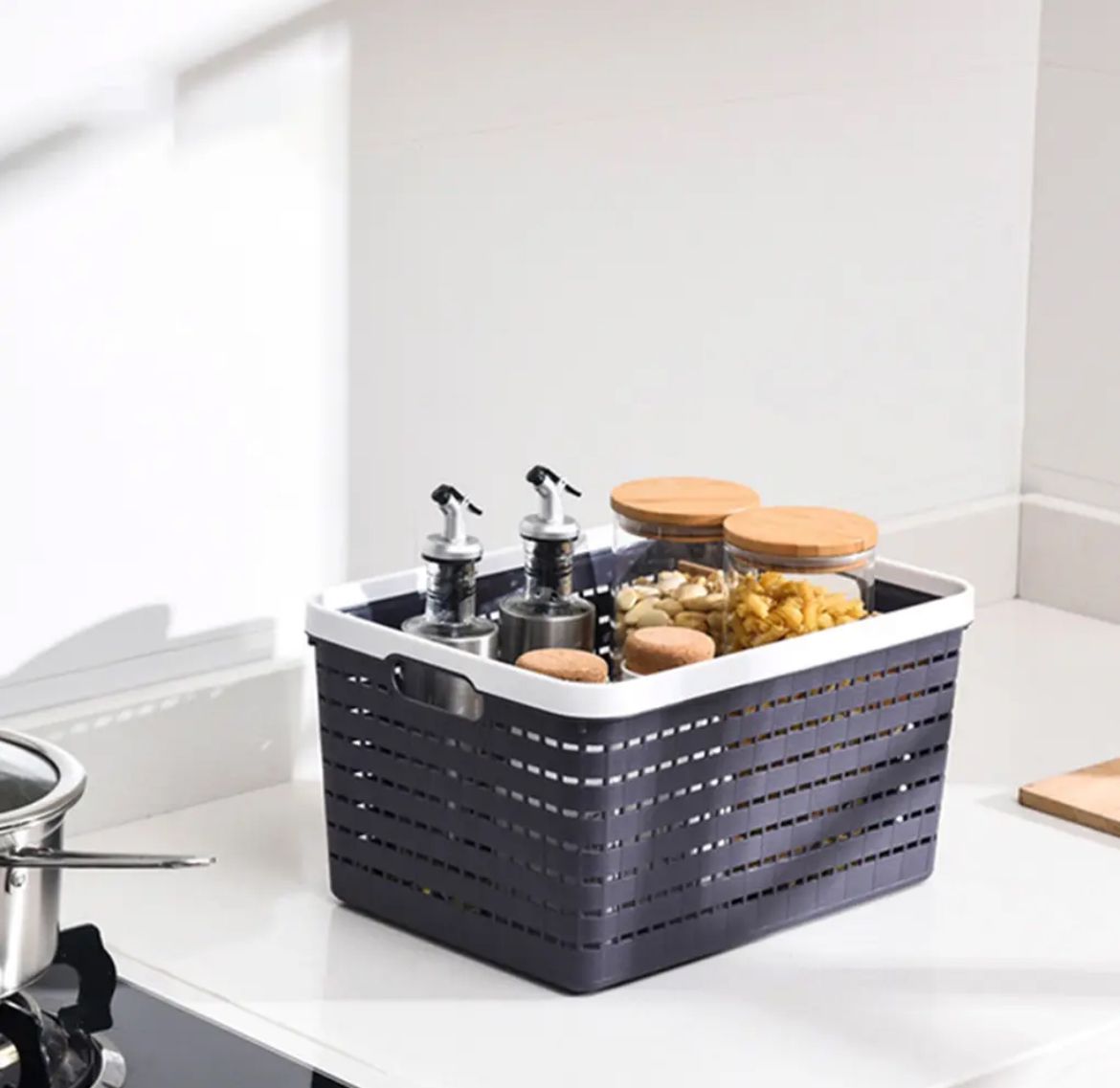 Large Plastic storage basket set of 2pcs