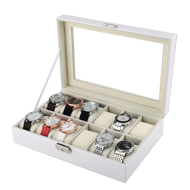 12 slots leather watch organizer