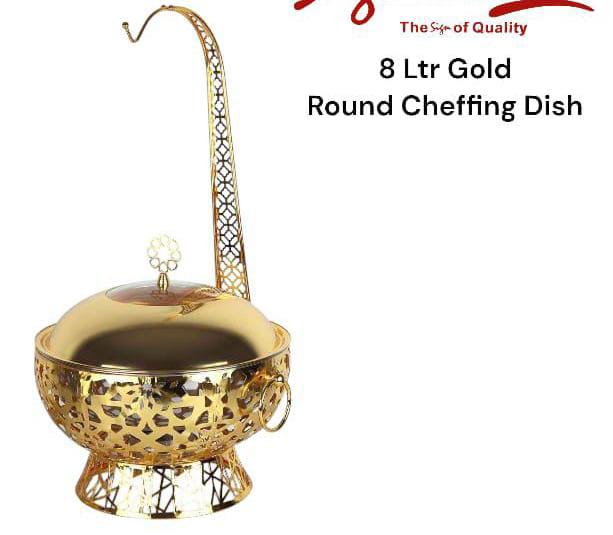 Stainless steel Round Chaffing dish with gold stand