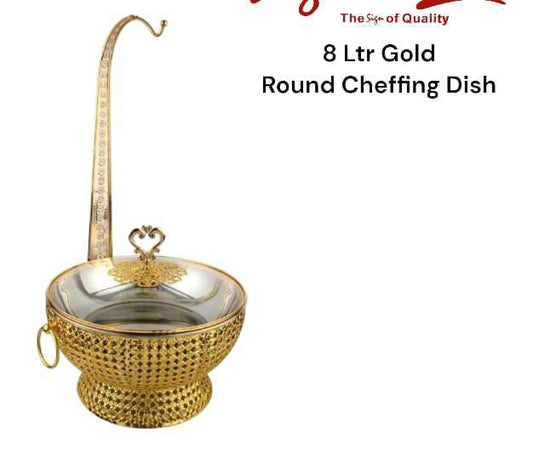 Stainless steel Round Chaffing dish with gold stand