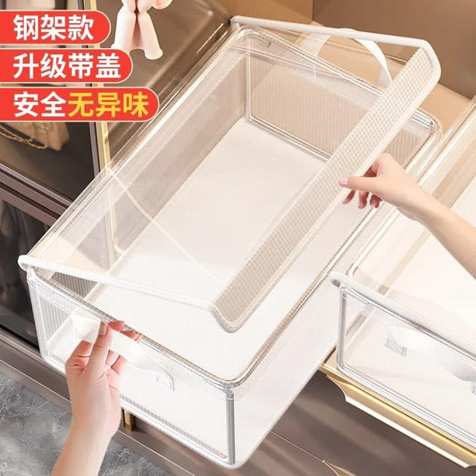 Thick transparent fabric closet organizer