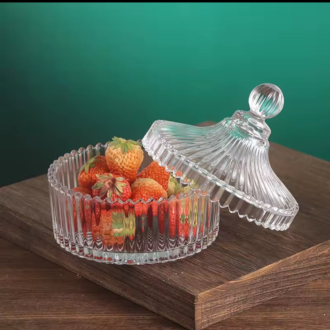 Heavy duty glass storage cans with lid