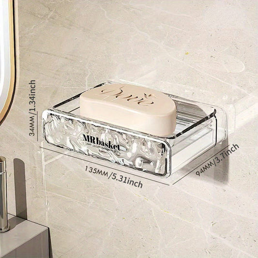 Wall-mounted Soap Dish No-drilling Bathroom Decor Soap Holder Storage Rack