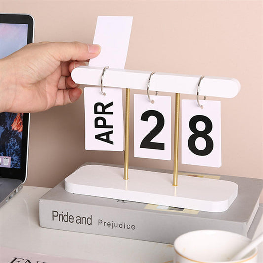 Modern Wooden Perpetual Calendar Flip