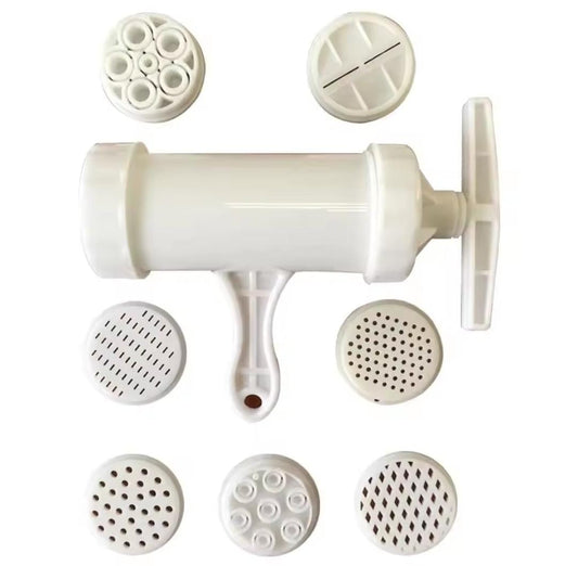 Manual noodles maker ,press pasta maker, machine crank cutter cookware with 5 pressing molds making spaghetti kitchen cooking tool