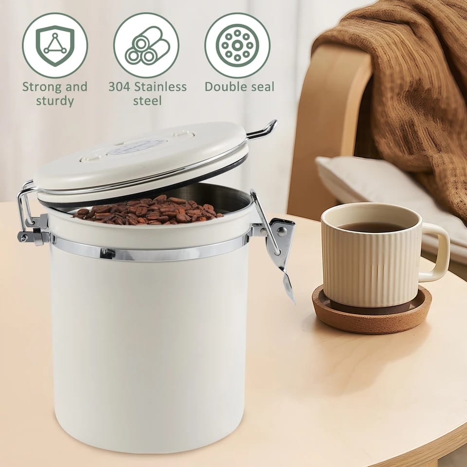Coffee tools of stainless steel coffee bean vacuum food storage container