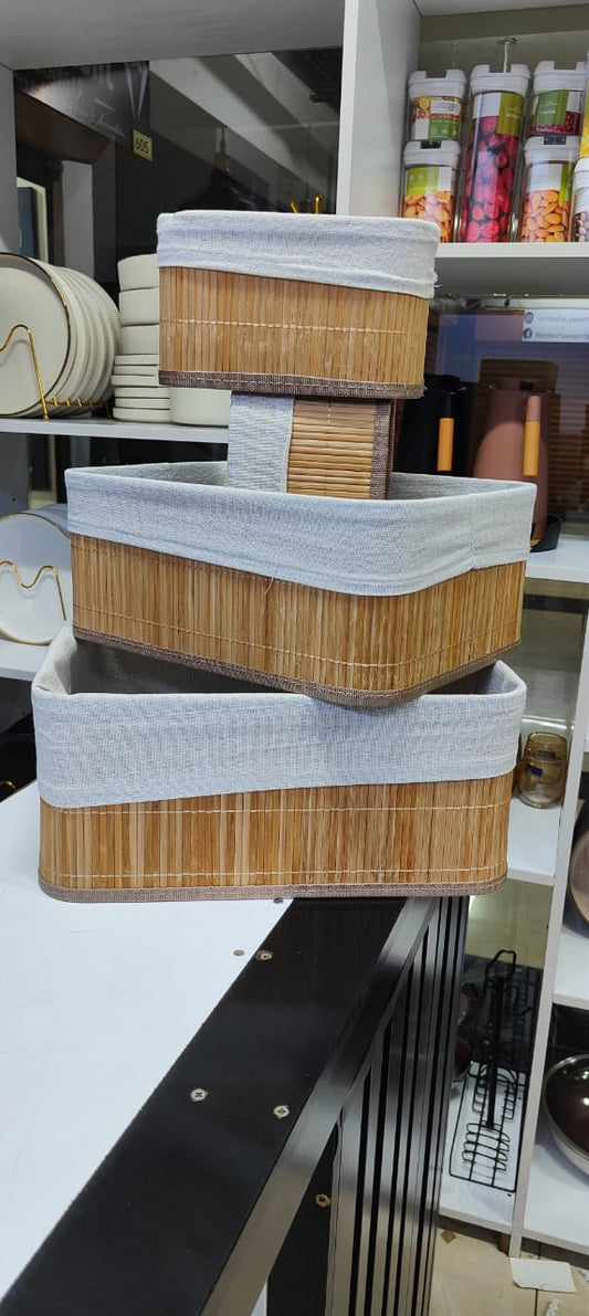 4pc set wicker baskets