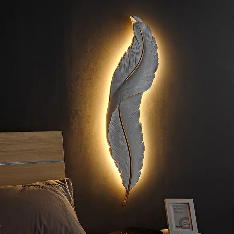 Long Hanging Nordic Feather Wall Lamp
