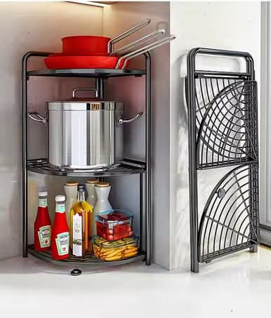 De-clutter your kitchen space effortlessly with Versatile Fold-able Rack .