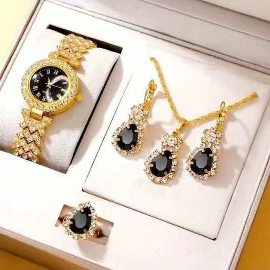 Golden luxury jewelry set
