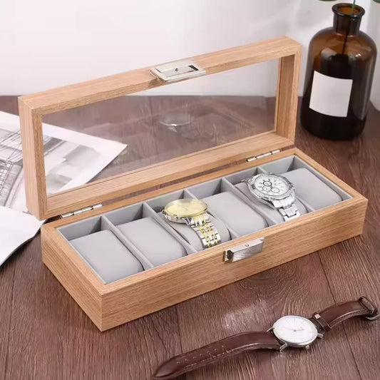 6pc Wooden Watch Organizer